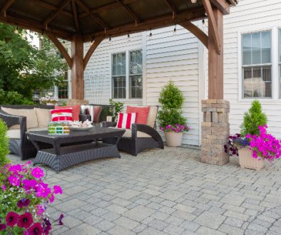 block paved patio and veranda